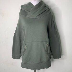 Mikoh Women's Green 100% Cotton Zip Pockets Sweatshirt Hoodie Size 1 / Small